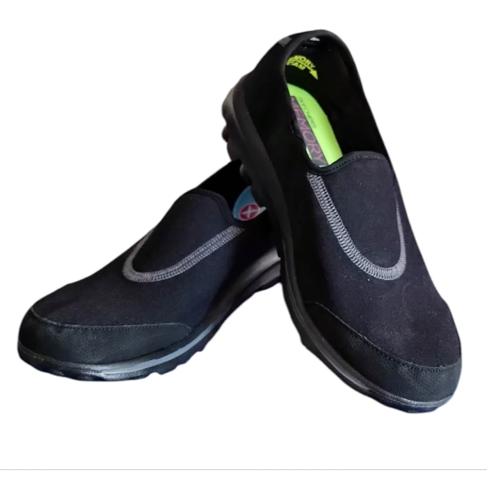 Skechers 13756 Memory Form Fit Resalyre Black Slip-On Walking Shoes 8.5 M
